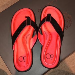 Memory Foam Neon Pink Flip Flops